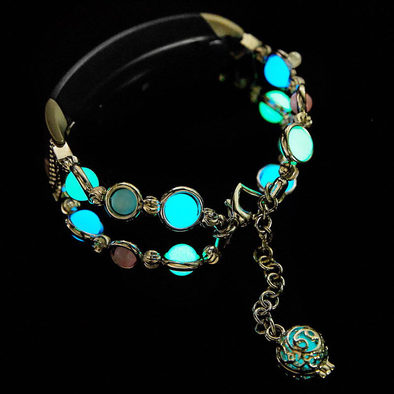 For Fitbit Charge 3 4 Beads Decor Metal Watch Strap Noctilucent Luminous Wrist Band Bracelet Replacement For Fitbit Charge 3 4 Beads Decor Metal Watch Strap Noctilucent Luminous Wrist Band Bracelet Replacement